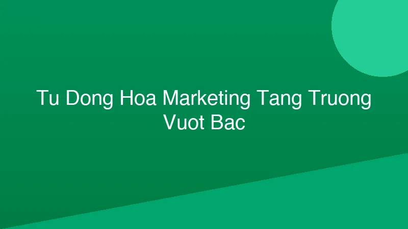 Phân tích y khoa hình ảnh Tự Động Hóa Marketing: Tăng Trưởng Vượt Bậc
